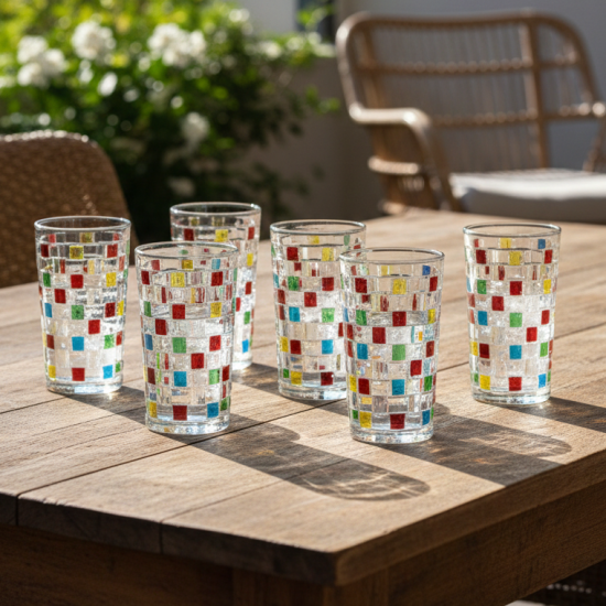 Glass Cups Set 6 Pcs